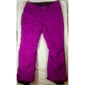 Columbia Womens Plus Size 1X Snow Pants Purple Water-Resistant Nylon